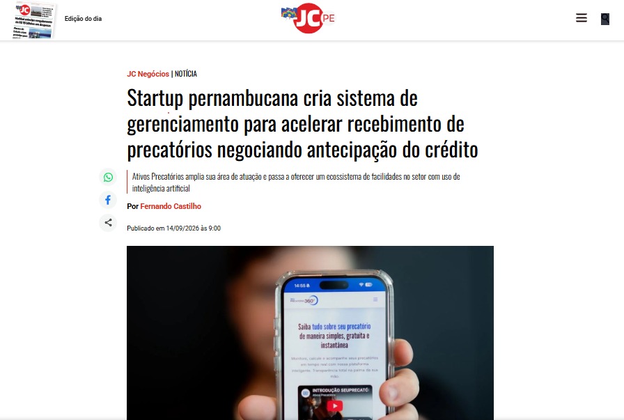 Startup pernambucana cria sistema de gerenciamento para acelerar recebimento de precatórios