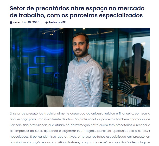 Setor de precatórios abre espaço no mercado de trabalho com os parceiros especializados