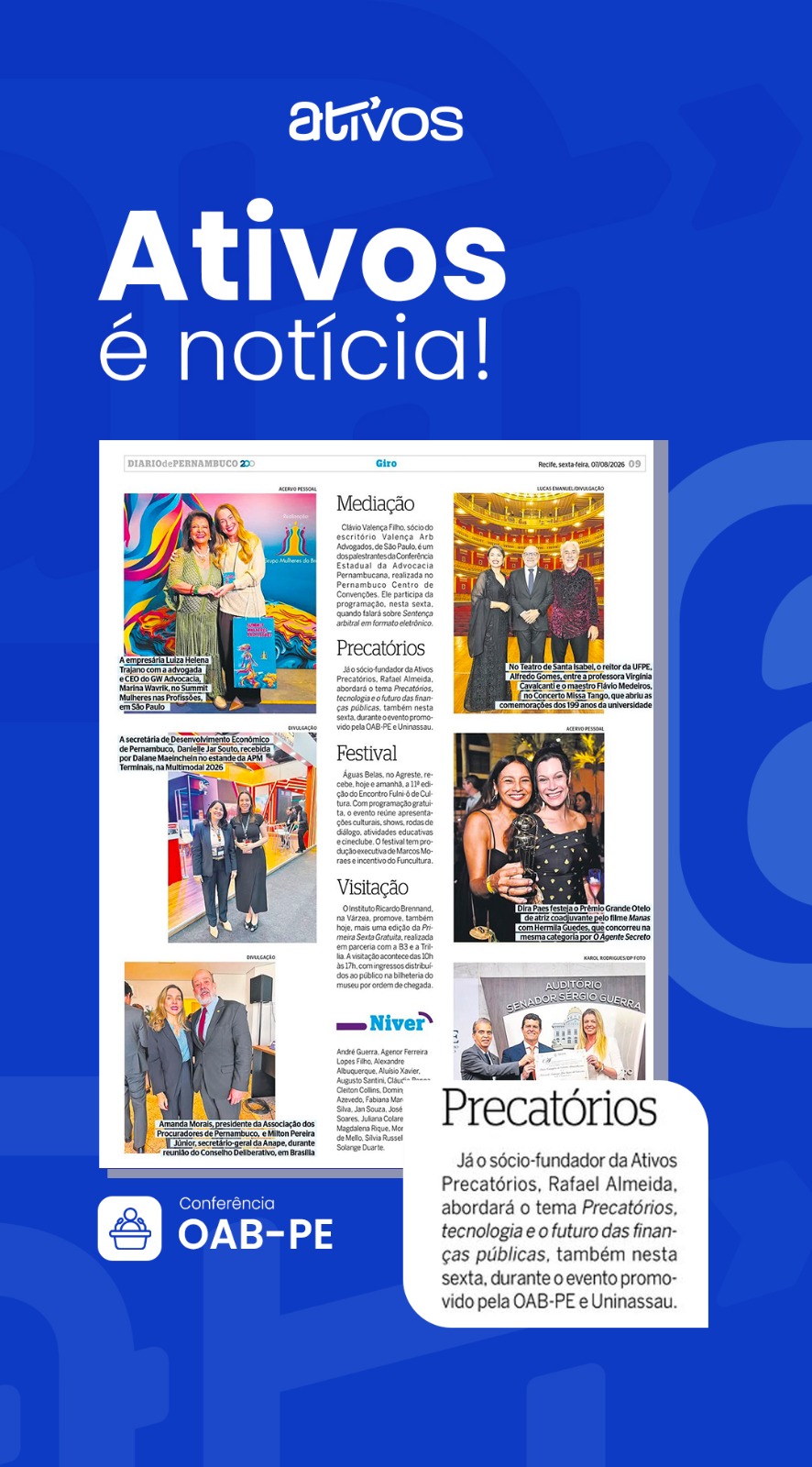 Ativos é notícia